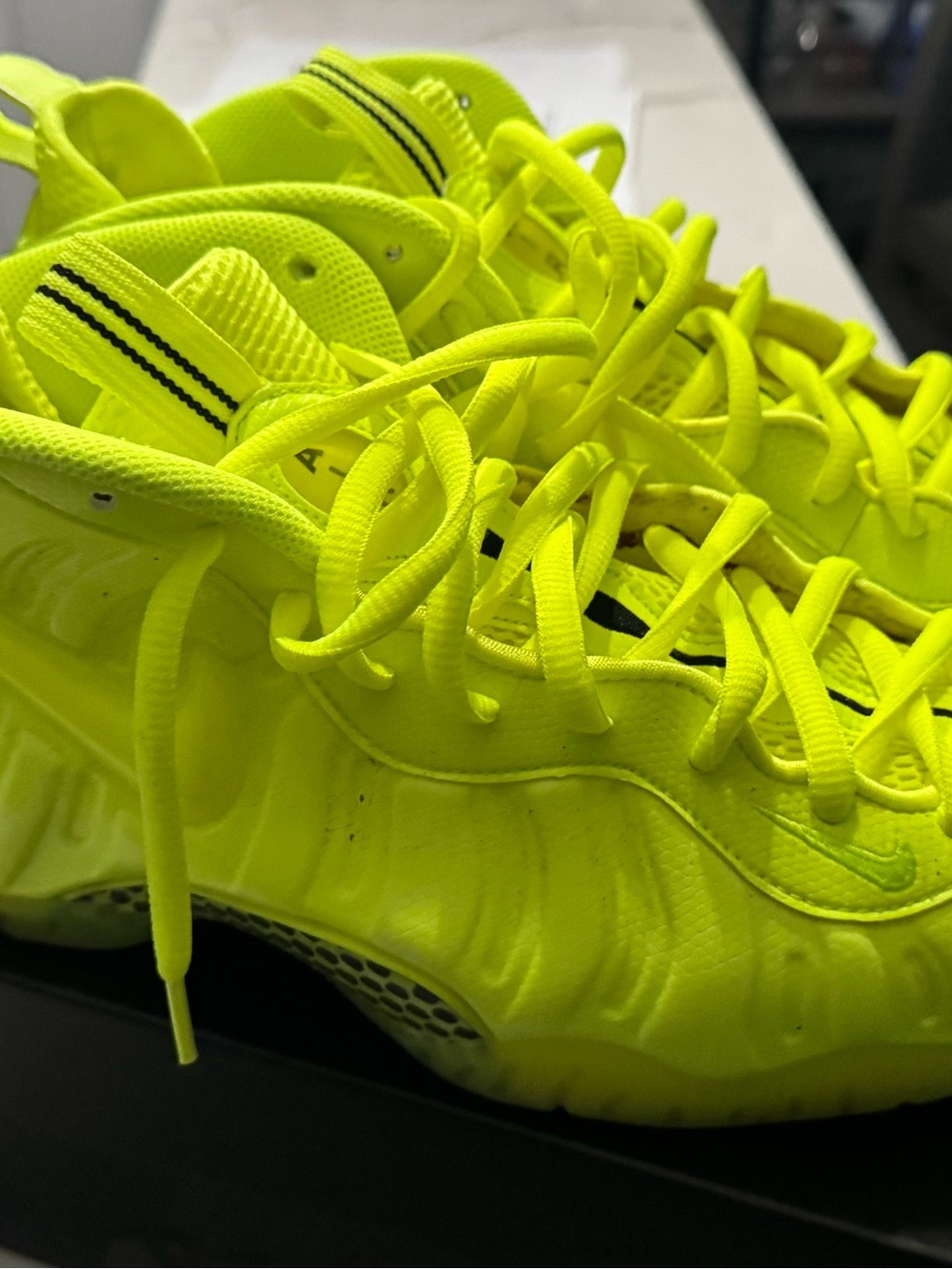Nike Men’s Neon Yellow Foamposite Sneakers